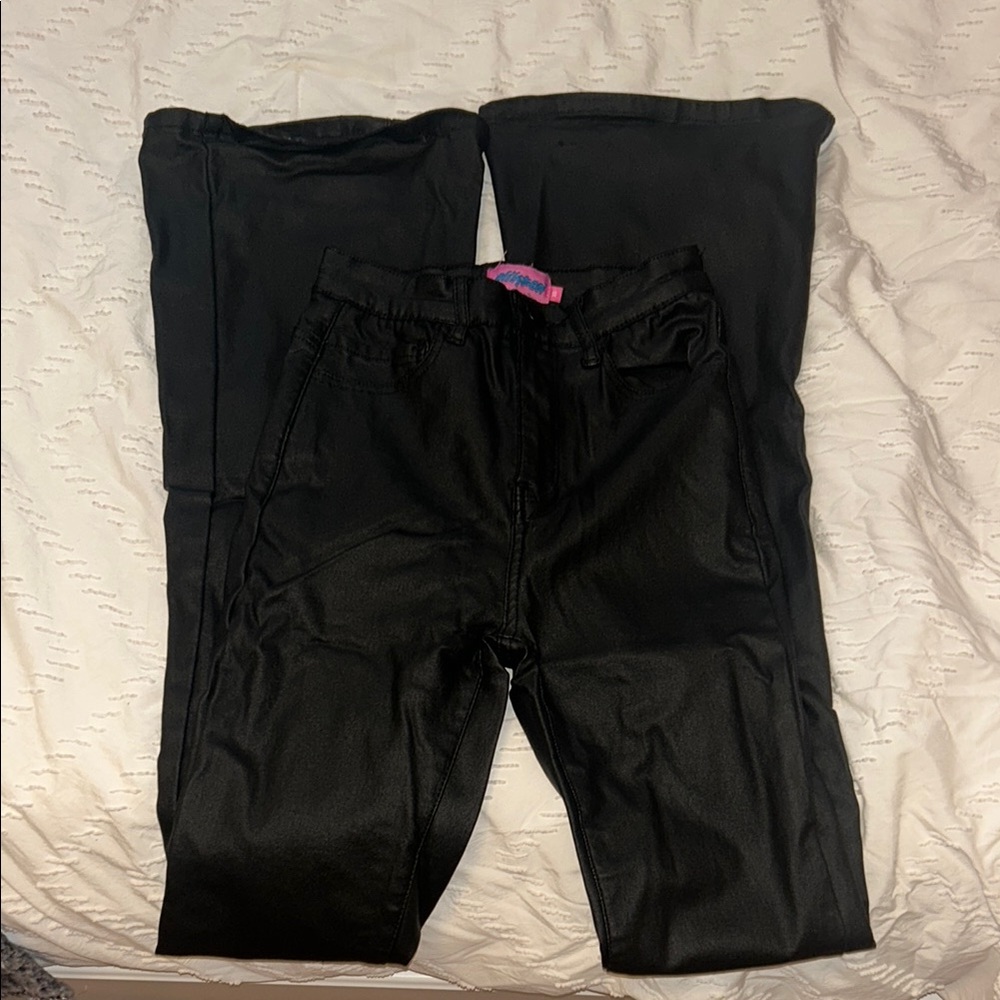 Edikted Womens Black Faux Leather Pants